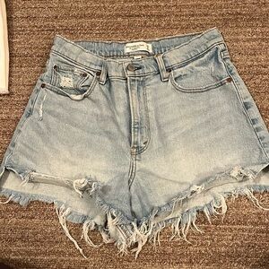 Abercrombie curve love high rise cutoff shorts